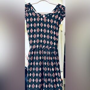 Xhilaration Black and Orange Geometric Dress